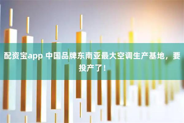 配资宝app 中国品牌东南亚最大空调生产基地，要投产了！