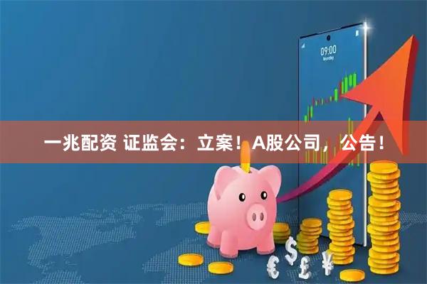 一兆配资 证监会：立案！A股公司，公告！