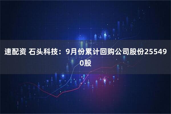 速配资 石头科技：9月份累计回购公司股份255490股